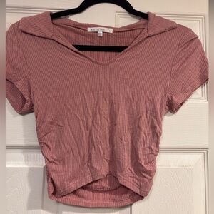 Pink Ribbed Women's Top